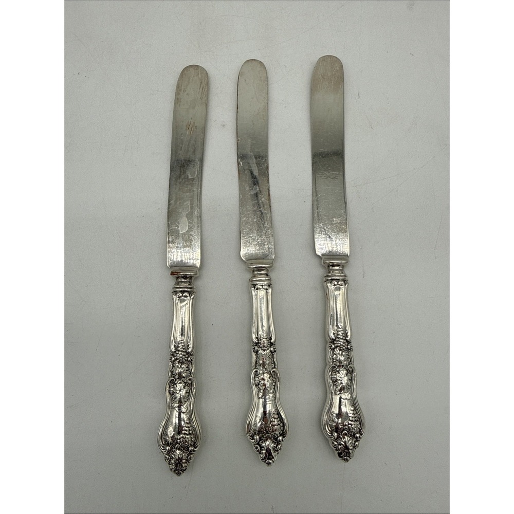 Roger & Bros Grape Pattern Triple Plate Flatware 8.75" Butter Spreader Lot of 3